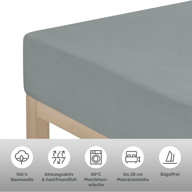 Terra Beds Premium Spannbettlaken - Bettlaken 180x200 cm - 200x200 cm 160g/m2-100% Hochwertiges Oeko-TEX Baumwoll Jersey Bettlaken – Erhältlich in 10 Farben – Bild 2