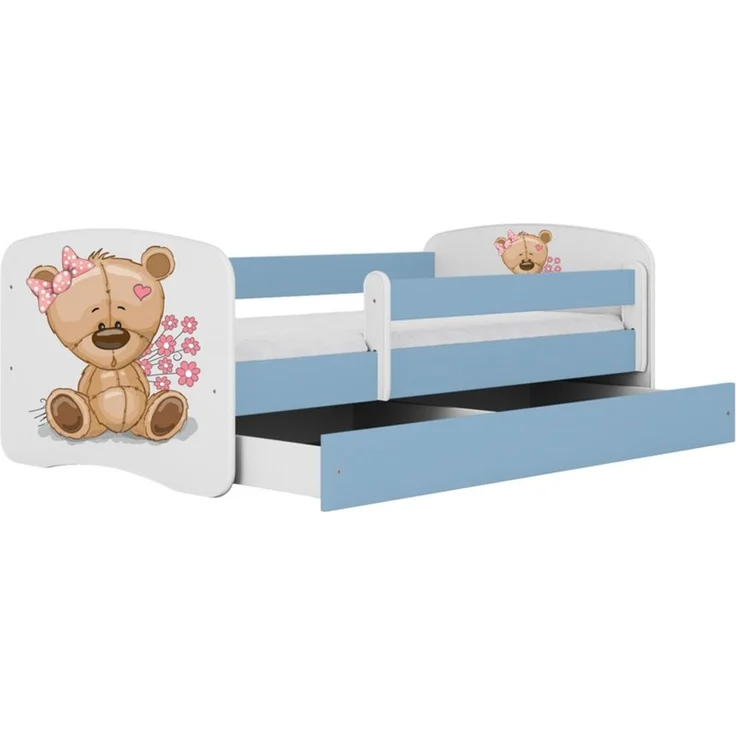 Raumhirsch Furniture Kinderbett 70x140, 80x160, 80x180 cm - Komplettset mit Matratze & Schublade (Bett für Mädchen, Einzelbett Kinder 2–12, mit Rausfallschutz & Lattenrost), verschiedene Farben & Designs – Bild 3