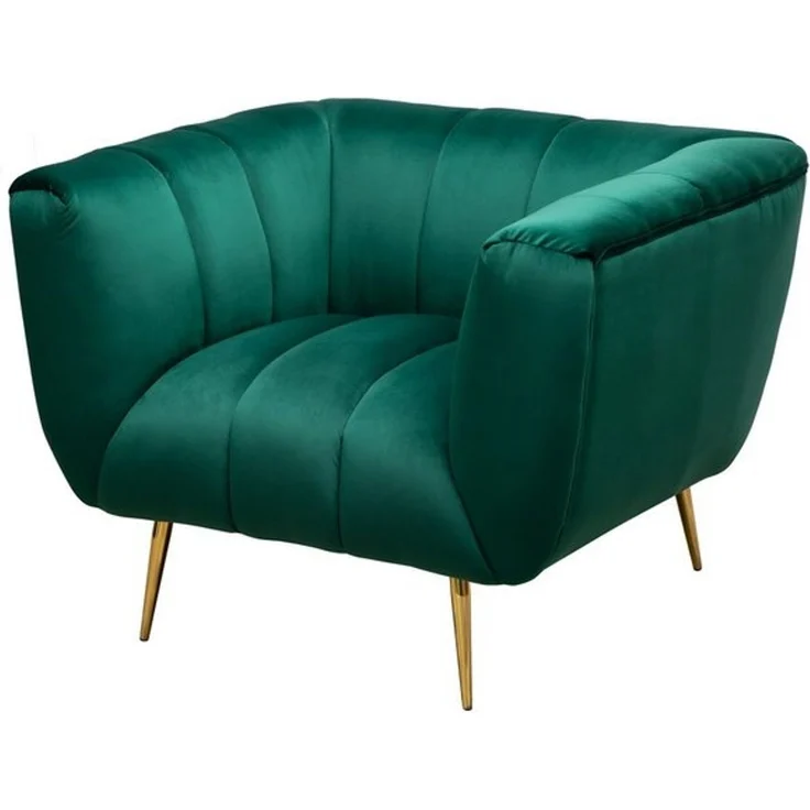riess-ambiente Sessel NOBLESSE 105cm smaragdgrün / gold (Einzelartikel, 1-St), Wohnzimmer · Samt · Metall · mit Armlehne · Retro – Bild 4