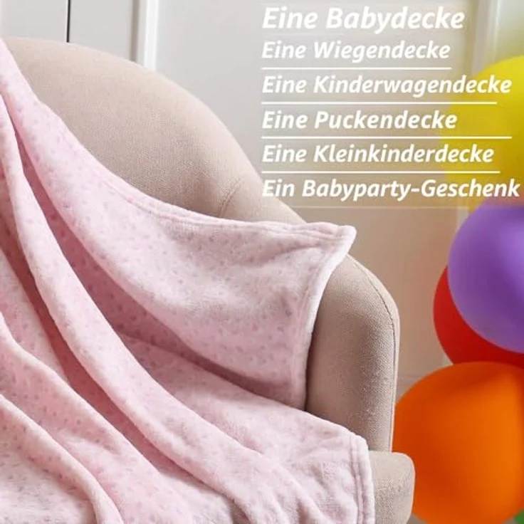 CREVENT Flauschige, warme Fleece-Decke für Mädchen, Kleinkinder, Kinderbett, Kinderwagen, 75x100 cm, rosa Katze – Bild 7