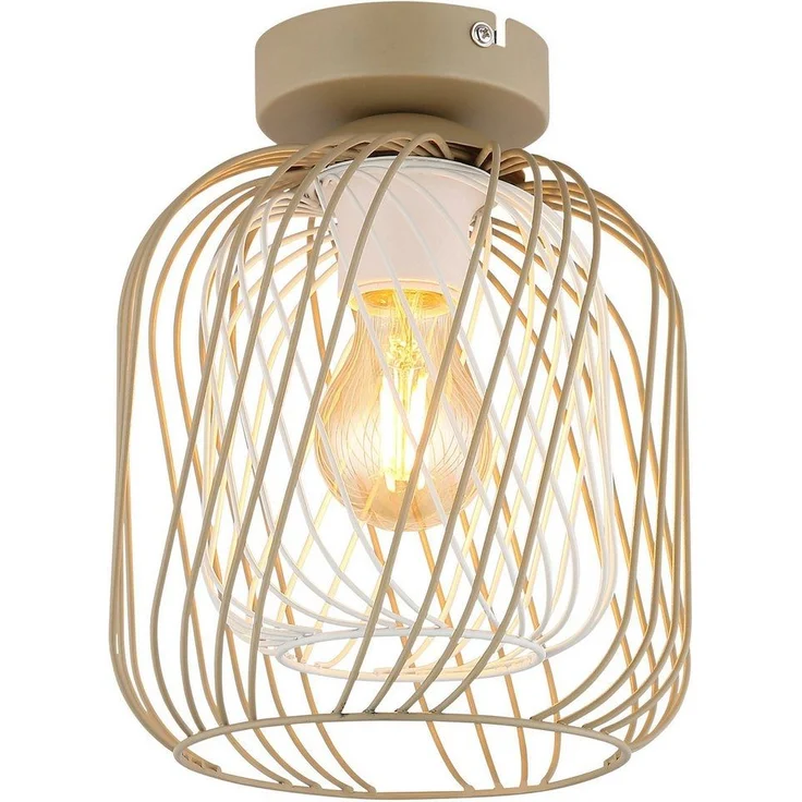 GLOBO LIGHTING Deckenleuchte DICHTI, ohne Leuchtmittel, Deckenlampe/sandfarben/Metallgeflecht/ø: 180mm/ – Bild 1