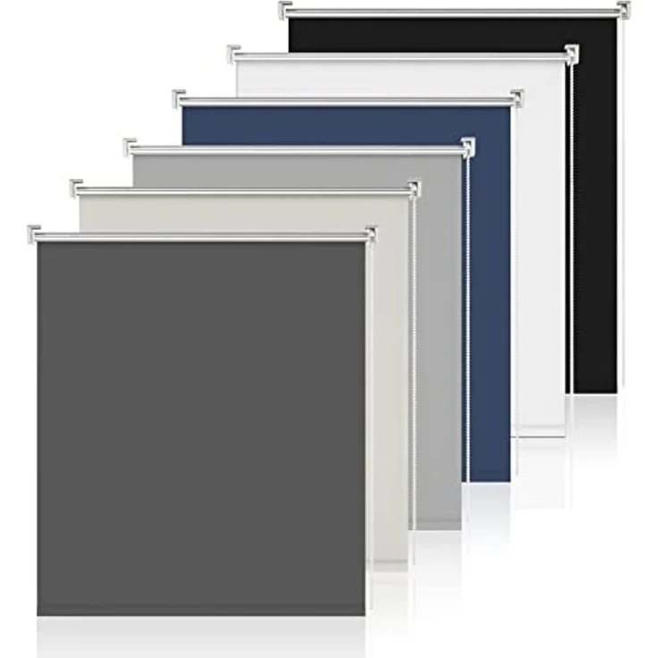 Verdunklungsrollo Klemmfix Rollo ohne Bohren Dunkelgrau B90 x H170cm-Stoffbreite 85cm Fenster Verdunkelung Jalousie Jalousien Sonnenschutz Fenster innen ohne Bohren – Bild 1
