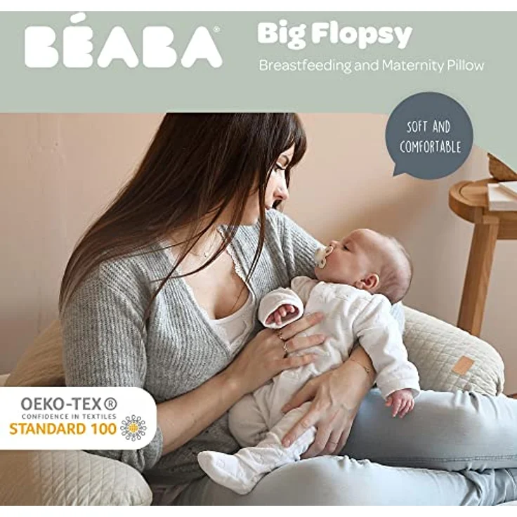 Beaba Stillkissen Big Flopsy, 170 cm, weicher Baumwollbezug, ideal für Schwangerschaft und Stillzeit – Bild 2