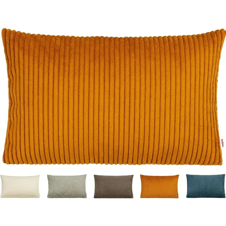 beties Kissenbezug HYggelig No. 2, (1 Stück), Samt-Breit-Cord Deko-Kissenhülle ca. 50x50 cm kurkuma-gelb