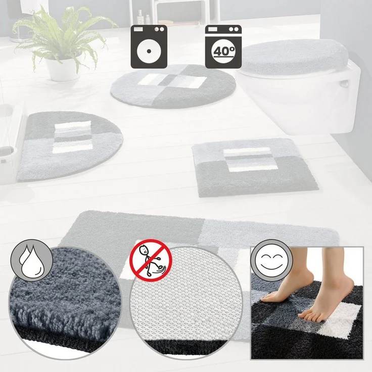 Erwin Müller Badematte Badematte "Korfu", Höhe 20 mm, eckig, Streifen – Bild 3