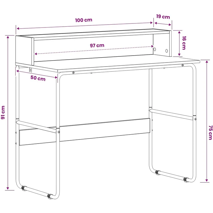vidaXL Schreibtisch mit Stauraum Altholz 100 x 50 x 91 cm 8008030 – Bild 8