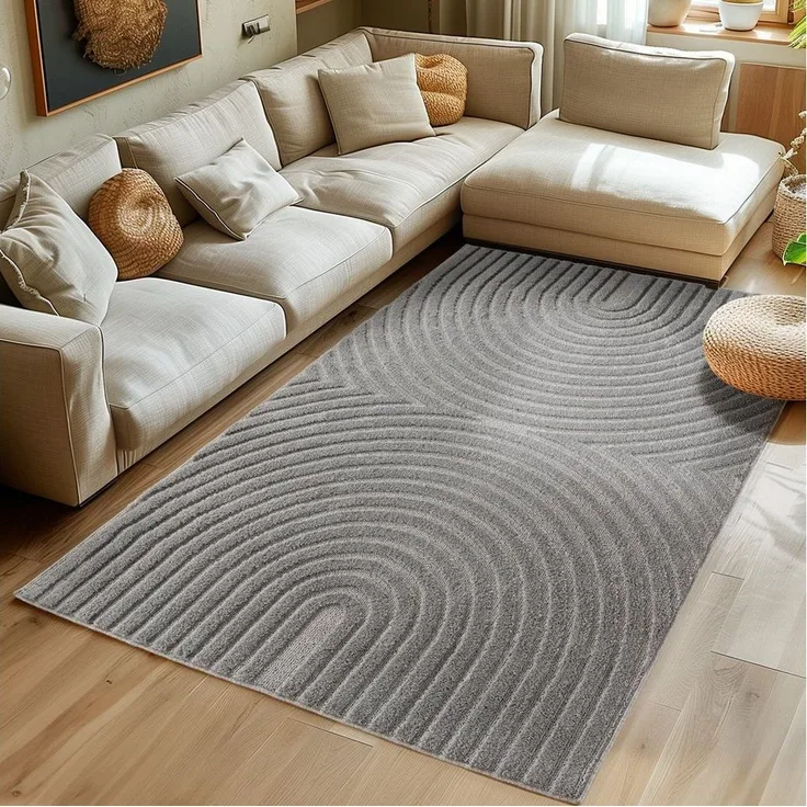 SIMPEX24 Designteppich Boho Design, Rund, Höhe: 8 mm, Teppich Wohnzimmer, Schlafzimmer, Gästezimmer