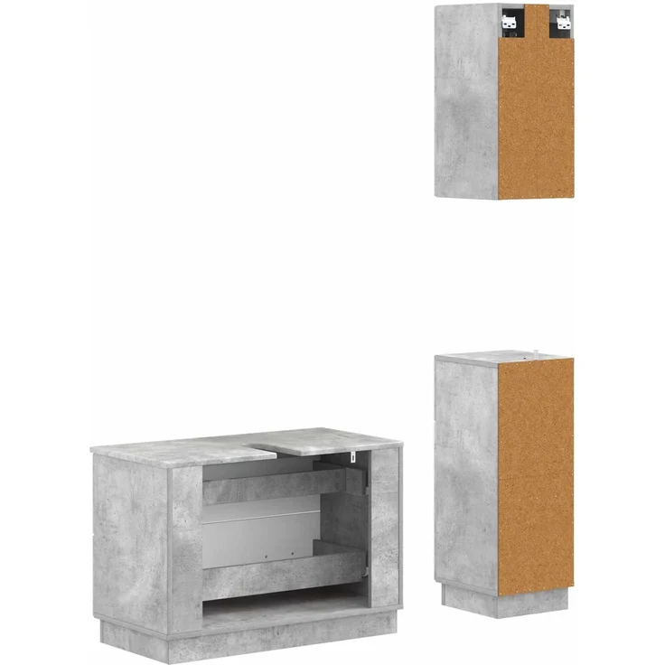 vidaXL 3-teiliges Badezimmer-Schranksystem HOORN Betongrau 3417795 – Bild 6