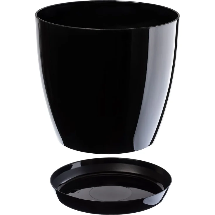 KADAX Blumentopf mit Ständer, Kunststoffabdeckung, Blumentopf 23 cm, Schwarz, für Blumen – Bild 3