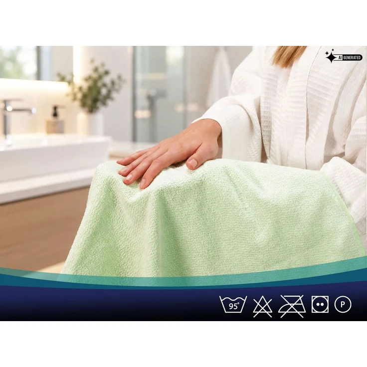 ZOLLNER 10er Set Handtücher, 70% Baumwolle, 30% Polyester, grün, 50x100 cm – Bild 5