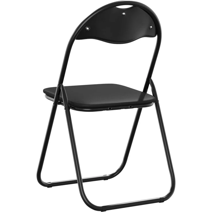 vidaXL Klappstuhl 2 pcs Schwarz 48 x 43,5 x 81 cm Kunstleder 42029048 – Bild 7