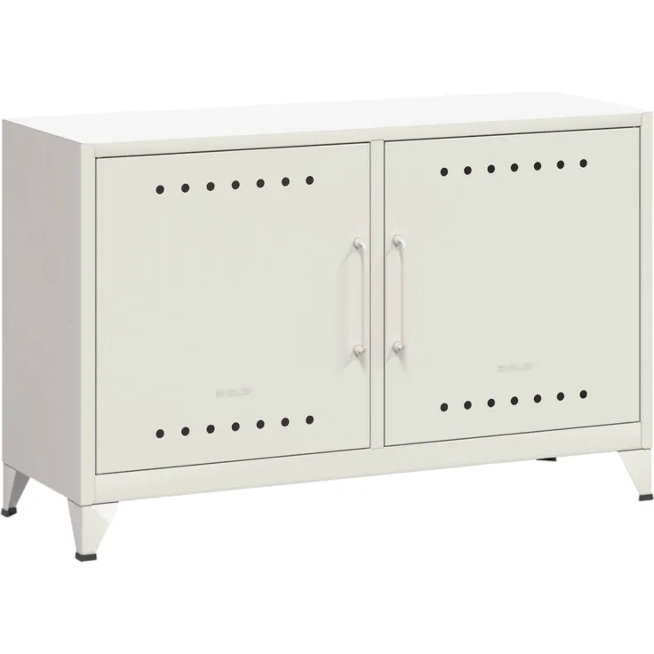 Bisley Fern Cabby Sideboard aus Metall | Metallschrank im Retro-Instustrial Design in verkehrsweiß, FERCA696