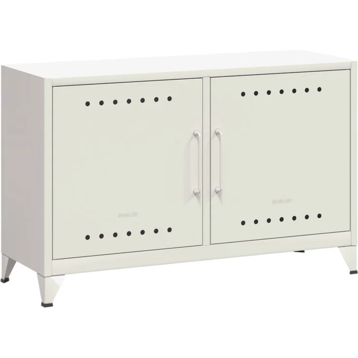 Bisley Fern Cabby Sideboard aus Metall | Metallschrank im Retro-Instustrial Design in verkehrsweiß, FERCA696