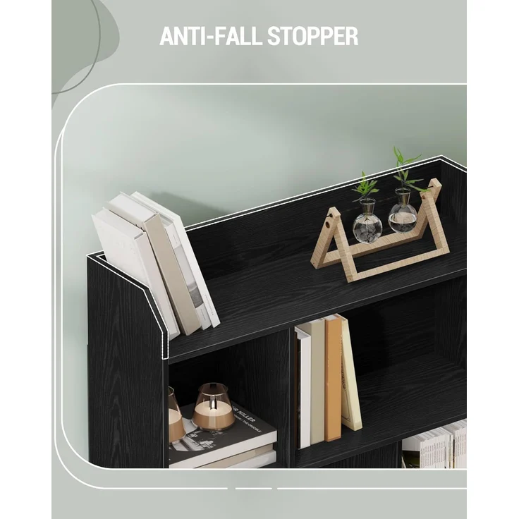Bücherregal, Bücherschrank, mit 6 Fächern, Aufbewahrungsregal, Standregal, für Wohnzimmer, Büro, Schlafzimmer, 24 x 80 x 170 cm, Schwarz – Bild 6