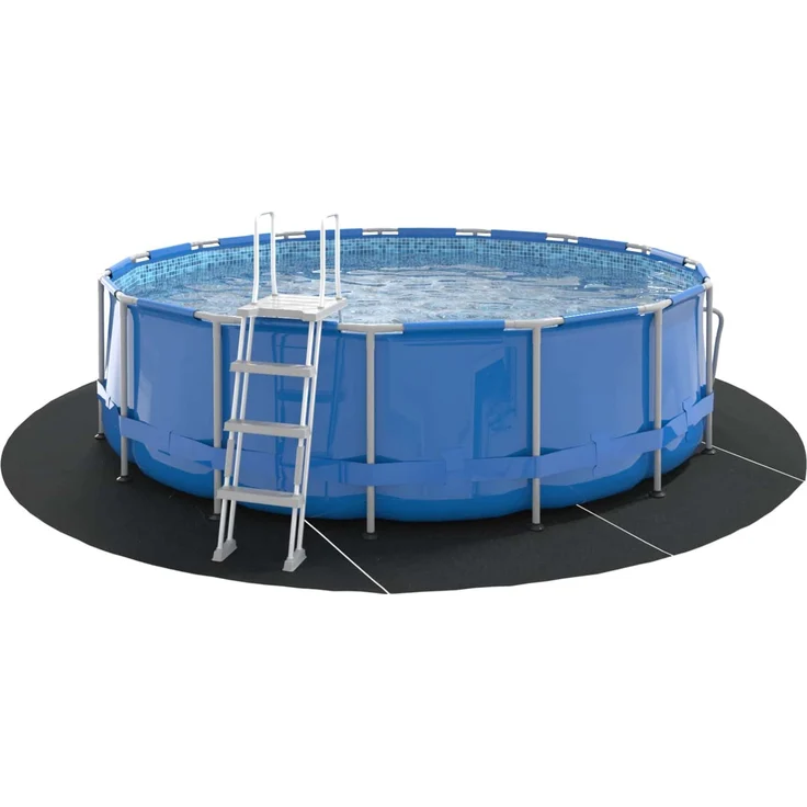 vidaXL Bodenfolie für Pools Ø 458 cm (2 mm) Rund Vliesstoff Schwarz 42009117 – Bild 3