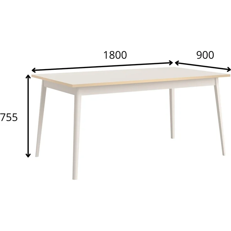 AX LIVING Esstisch Beige Rorene 160 cm lang Sand Gold Design Modern – Bild 4