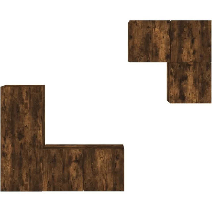 vidaXL 4-tlg. Wohnwand Räuchereiche Holzwerkstoff 3216432 – Bild 2