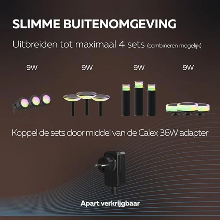 CALEX Smart Outdoor LED Wegeleuchte, RGB & warmweiß, dimmbar, wasserdicht, WLAN + Bluetooth, 3er Pack – Bild 3