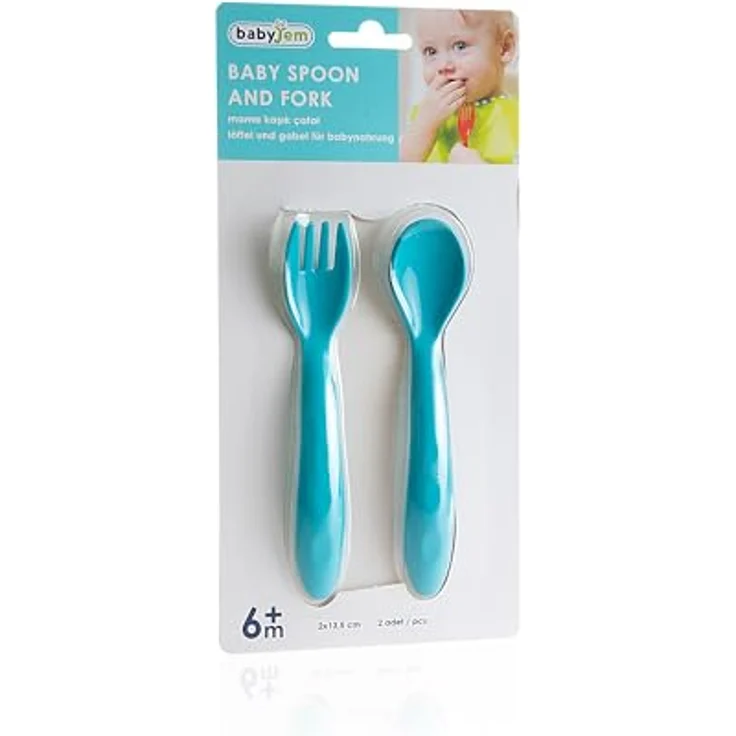 Babyjem Baby Gabellöffel Set Gabel Löffel für Babys Kleinkinder Besteckset, Blau – Bild 3