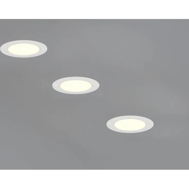 LED Einbaustrahler 230V 3er Set dimmbar, 3 Lichtfarben für Badezimmer, Ø 11cm