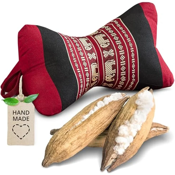 livasia Nackenstützkissen Knochenkissen, vegan und handgefertigt, Ø 15x32cm, Kapok – Bild 2