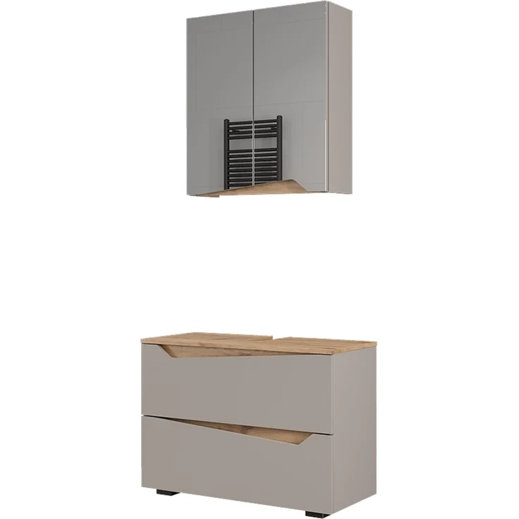 Badmöbel-Set Marelle Greige/Artisan-Eiche 2-teilig Vicco – Bild 1