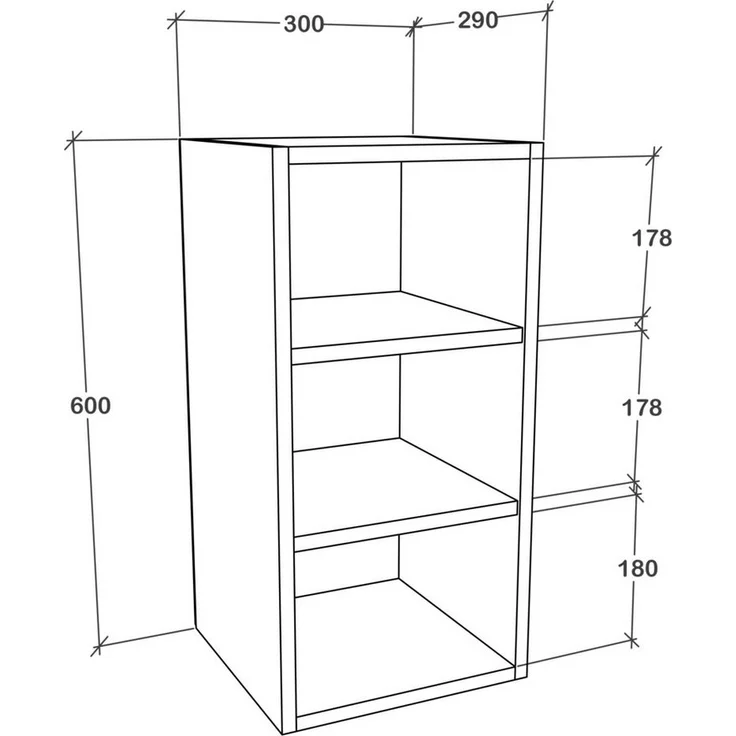 VCM Küchenmöbel Hängeschrank Esilo 919423 Weiß H. 60 x B. 30 x T. 29 cm – Bild 3