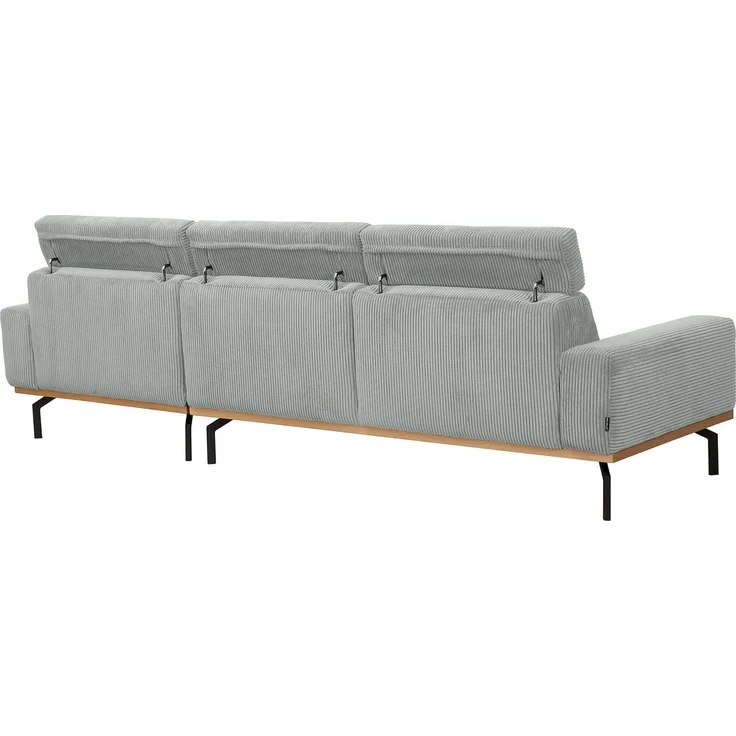 Sofa mit Longchair rechts Katrien Cordstoff silber – Bild 6