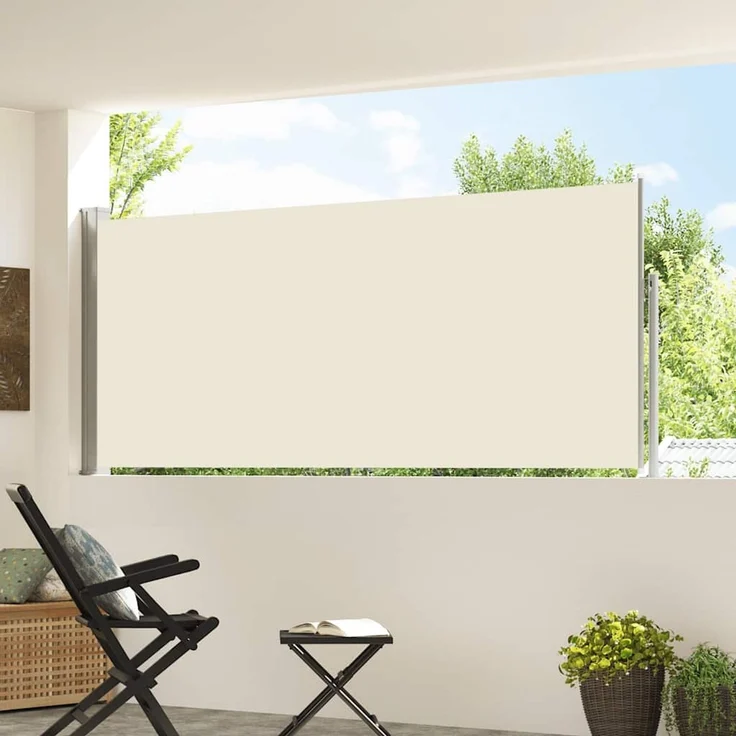 Ausziehbare Seitenmarkise, Sichtschutz 120x300 cm Creme – Bild 3