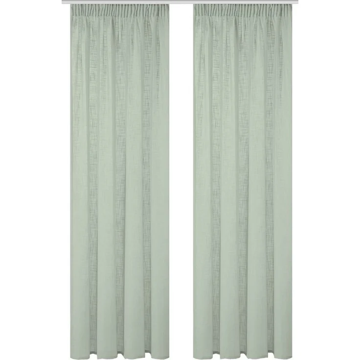 Home Basics Vorhang Softy 2Er Set Kombibandschal 245 x 140 cm 2x Fertigschal Salbei (2 St), Kunstfaser, 2x Fertigschal Salbei – Bild 3