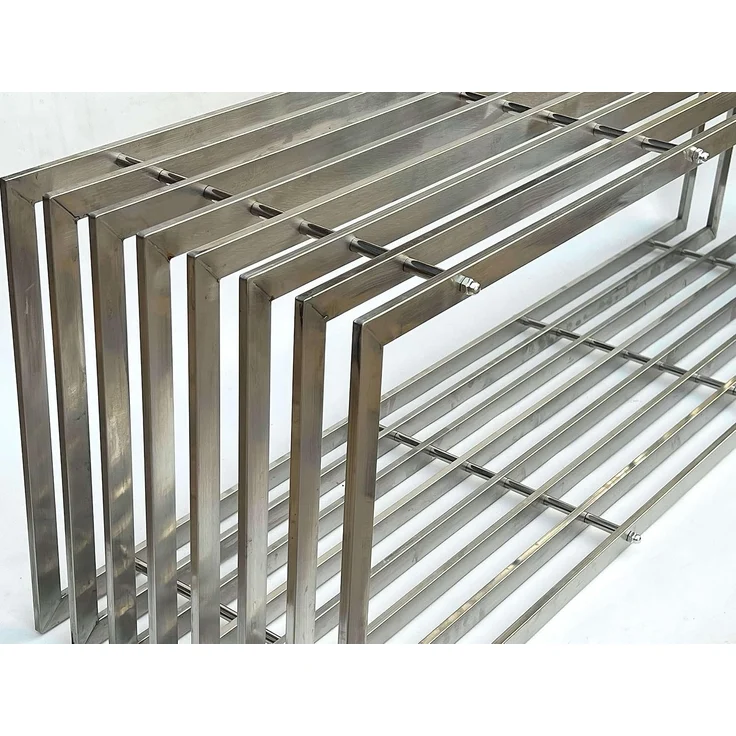 DanDiBo Gartenbank Edelstahl Metall Wetterfest Massiv 150 cm Sitzbank Bank Garten 96429 Parkbank Lamellenbank – Bild 4