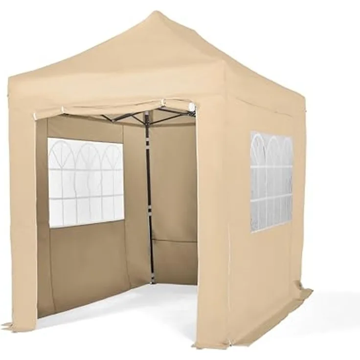 All Seasons Gazebos 3x2 m vollständig wasserdichtes Faltpavillon mit 4 hochwertigen Seitenteilen - Beige