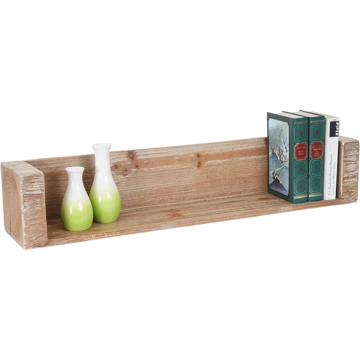 Wandregal HWC-A15, Hängeregal Bücherregal, Tanne Holz rustikal massiv MVG-zertifiziert ~ 80cm