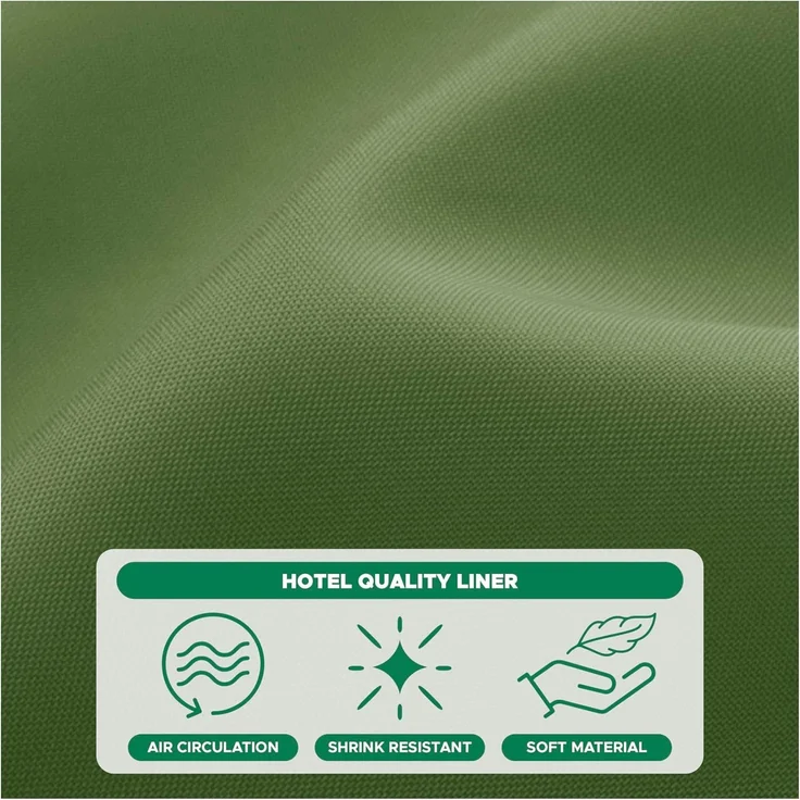 Hotel-Qualität Stoff Duschvorhang 183 × 183 cm Salbei Grün, Wasserabweisend, Rostfreie Ösen, Gewichteter Saum – Bild 6