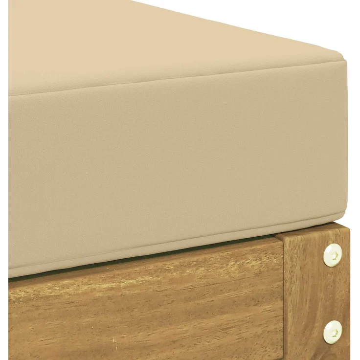 vidaXL Outdoor-Fußhocker Massivholz Akazie Weiß gewaschen und Beige 901565 – Bild 5