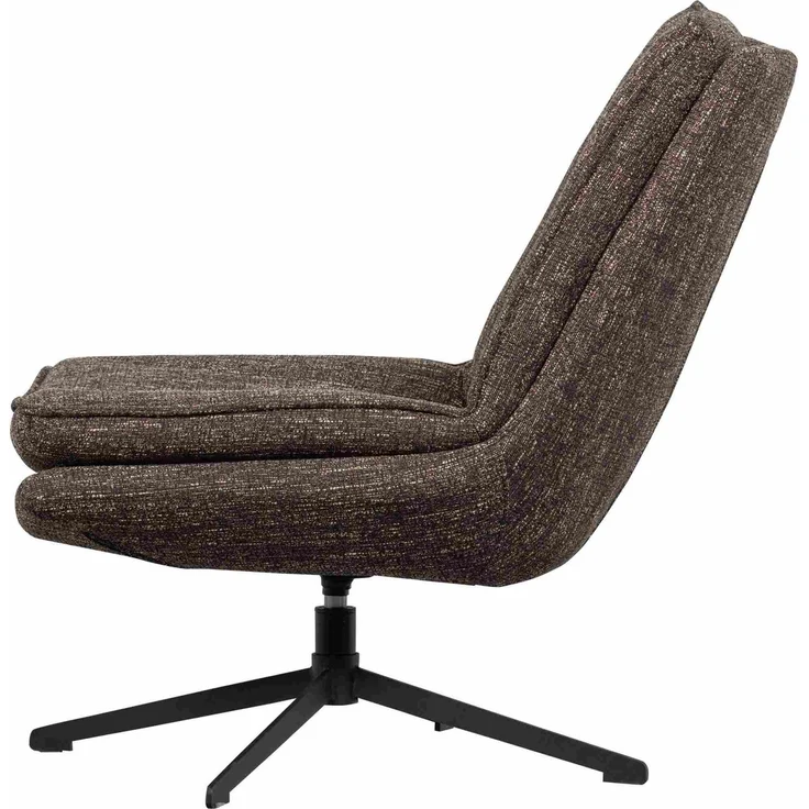 Drehsessel Milaro aus weichem Webstoff, modern und drehbar, Braun Melange, bequeme Polsterung – Bild 4
