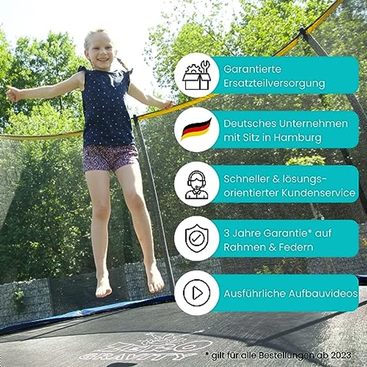 Ultima 4 Zero Gravity Trampolin Ø 183 cm, inkl. Leiter und Sicherheitsnetz, TÜV geprüft, für Nutzer bis 50 kg – Bild 2