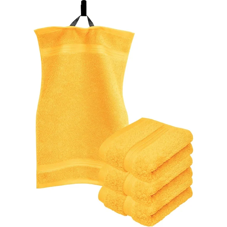 Lashuma Gästehandtücher Linz, Frottee (4-St), Flauschige Handtücher klein 30x50 cm gelb – Bild 9