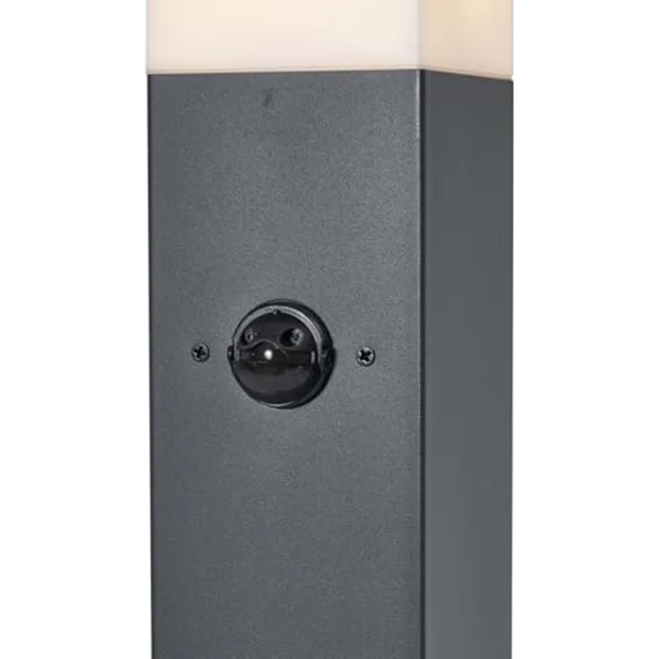 Qazqa Malios Außen Pollerleuchte, Wegeleuchte in Dunkelgrau, max. 15W, IP44, Dimmbar, 80cm, Rechteckig, E27 Fassung – Bild 5