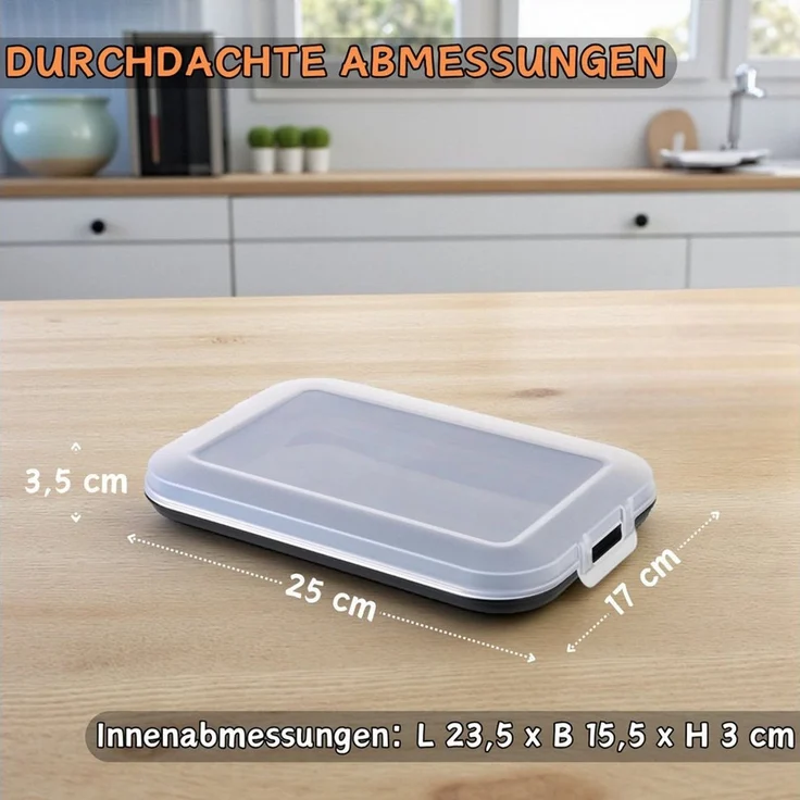 Engelland Frischhaltedose Aufschnittdosen für den Kühlschrank, Aufschnittboxen, PP-Kunststoff, BPA-frei, (Vorteils-Set, 3-tlg, mit transparentem Deckel), stapelbar, platzsparend, Ordnung im Kühlschrank, Organizer, Stapelbox – Bild 1