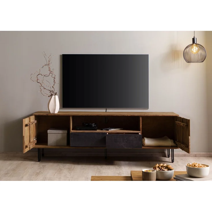 TV-Board Sheesham 185x45x60 natur unbehandelt LICHTENBERG #117 – Bild 4