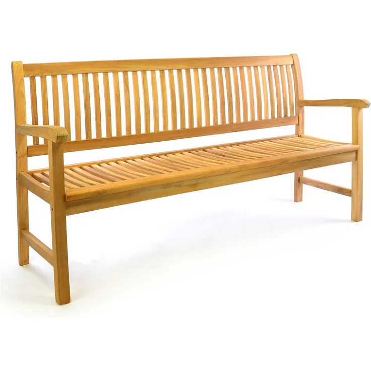 VCM Gartenbank 3-Sitzer aus massivem natur Teakholz, witterungsbeständig, 180 cm