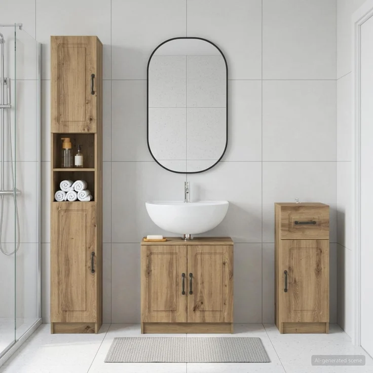 vidaXL 3-teiliges Badezimmer-Schranksystem UTRECHT Artisan-Eiche 3417899 – Bild 1