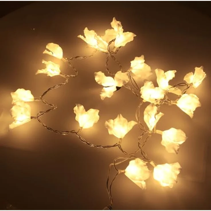 Guru-Shop LED-Lichterkette Exotische Lotusblüten, Blüten LED Lichterkette.. – Bild 3