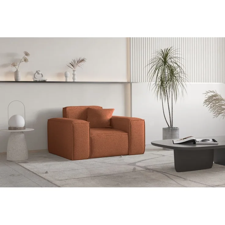Sessel Designersessel CELES PREMIUM in Stoff Ascot Bukla Terracotta