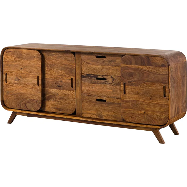 Sideboard Sheesham 173 x 40 x 75 hellbraun lackiert MAILAND #102