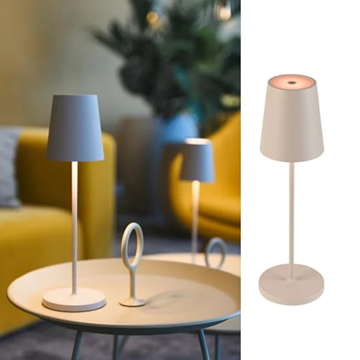 SLV VINOLINA TWO, Tischleuchte, Akku, IP65, 2200/2700/3000K, TOUCH, beige - Ambiente- Tisch- und Standleuchten – Bild 2