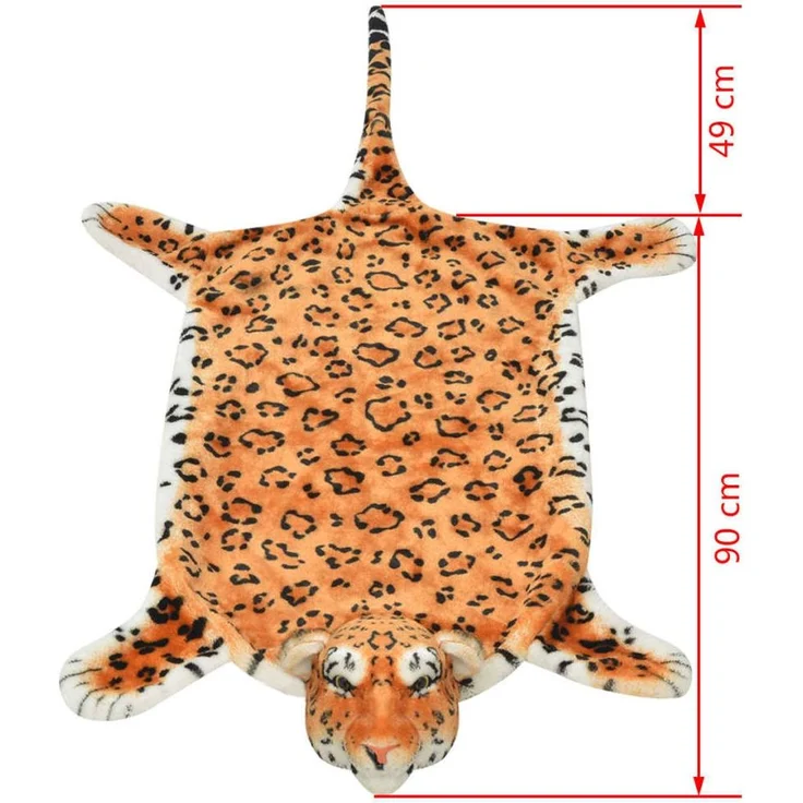 vidaXL Plüsch Leopardenfell Teppich 139 cm Braun 80170 – Bild 3