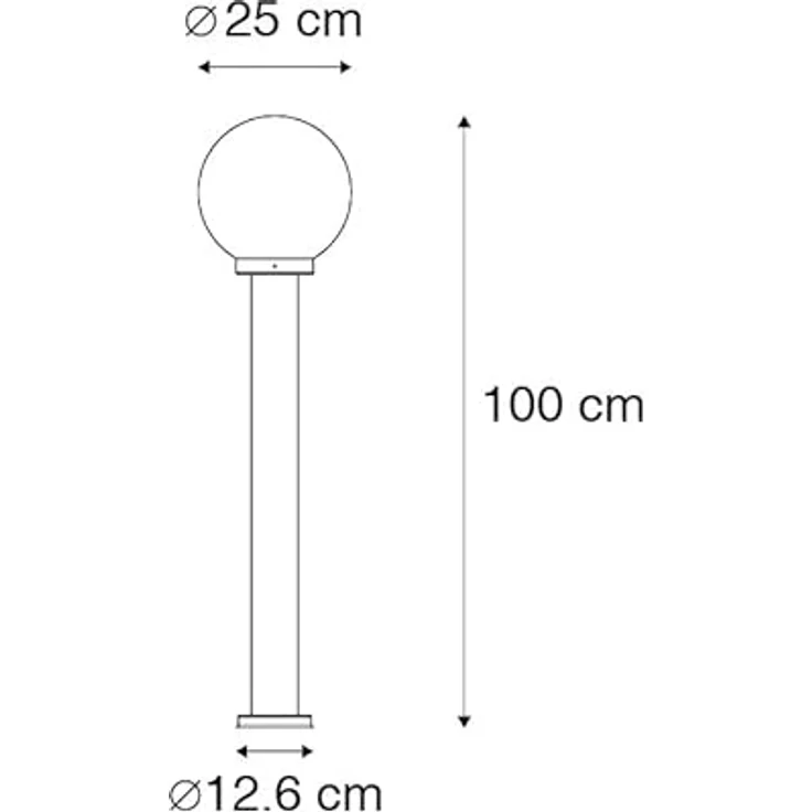 Qazqa Sfera Außenleuchte, moderne Wegeleuchte aus Edelstahl in nickel matt, 100 cm, E27 fassung, IP44, LED geeignet – Bild 4