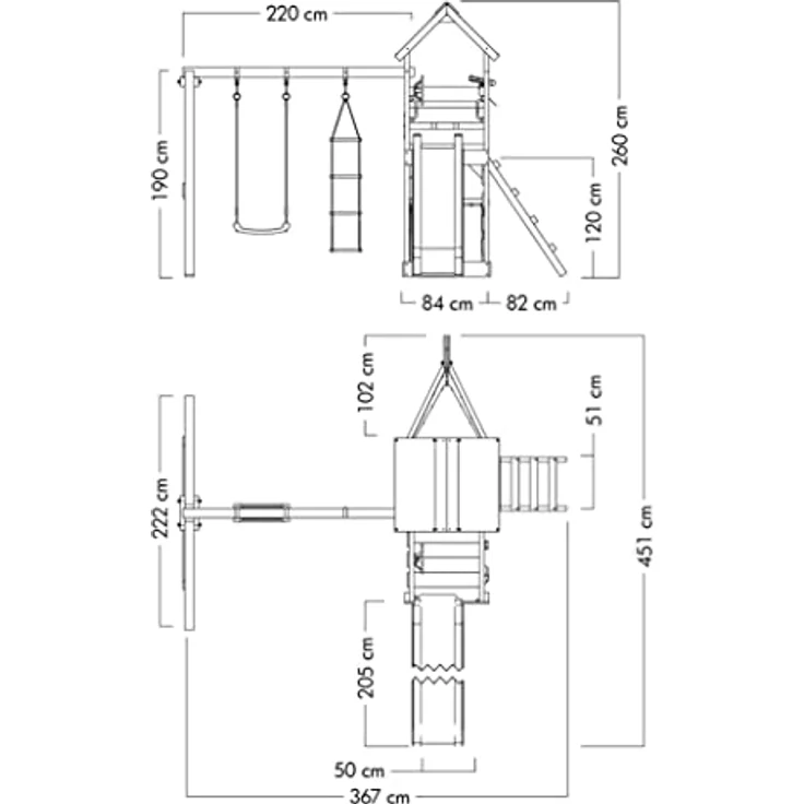 WICKEY 'Spielturm Wickey SeaFlyer', mit Schaukel, blauer Rutsche, Baumhaus mit Sandkasten, Kletterleiter & Spiel-Zubehör – Bild 5